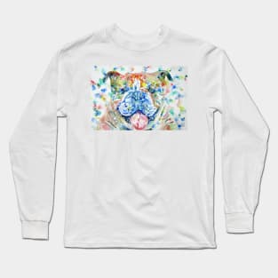 BULLDOG - watercolor portrait .1 Long Sleeve T-Shirt